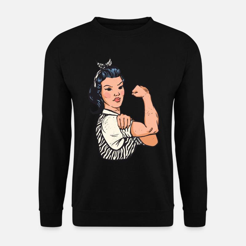Starke Frau Flexing - Unisex Pullover - Schwarz