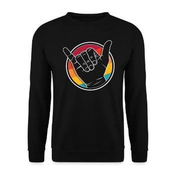 Hang ten / Vdub Greeting / Shaka wave - Aircooled - Sweat-shirt Unisexe - noir - Devant - Alina (178cm) & Michal (187cm)