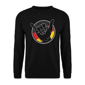 Hang ten / Vdub Greeting / Shaka wave - Allemagne - Sweat-shirt Unisexe - noir - Devant - Alina (178cm) & Michal (187cm)