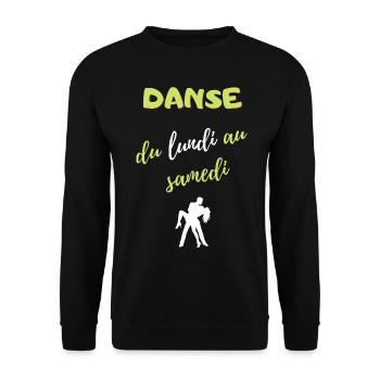 Danse du lundi au samedi - Sweat-shirt Unisexe - noir - Devant - Alina (178cm) & Michal (187cm)