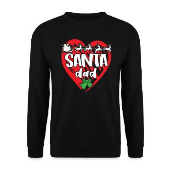 Santa Dad Merry Christmas - Unisex Pullover - Schwarz - Vorne - Alina (178cm) & Michal (187cm)