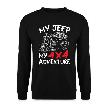 My Jeeps My Adventure - Unisex Sweatshirt - black - Front - Alina (178cm) & Michal (187cm)