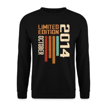 Vintage Oktober 2014 Retro Geburtstagsgeschenk - Unisex Pullover - Schwarz - Vorne - Alina (178cm) & Michal (187cm)