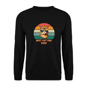 Best Cat Dad Ever - Unisex Sweatshirt - black - Front - Alina (178cm) & Michal (187cm)