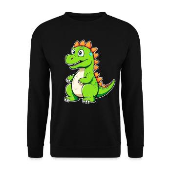 Dinosaure comique mignon - Sweat-shirt Unisexe - noir - Devant - Alina (178cm) & Michal (187cm)