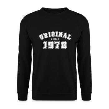 Depuis 1978, année d'origine Anniversaire Anniversaire - Sweat-shirt Unisexe - noir - Devant - Alina (178cm) & Michal (187cm)