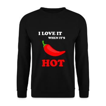I love chili - Unisex Sweatshirt - black - Front - Alina (178cm) & Michal (187cm)