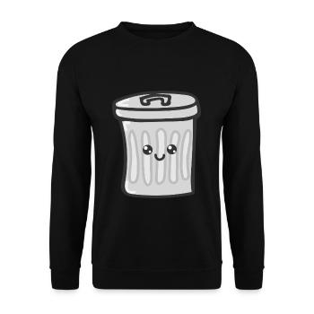 Garbage Bin Funny Gift - Unisex Sweatshirt - black - Front - Alina (178cm) & Michal (187cm)