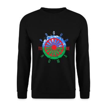 Proud to be Roma - Unisex Pullover - Schwarz - Vorne - Alina (178cm) & Michal (187cm)