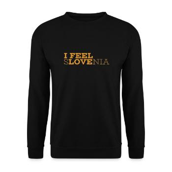 I Feel Love Slovenia - Slowenien - Unisex Sweatshirt - black - Front - Alina (178cm) & Michal (187cm)