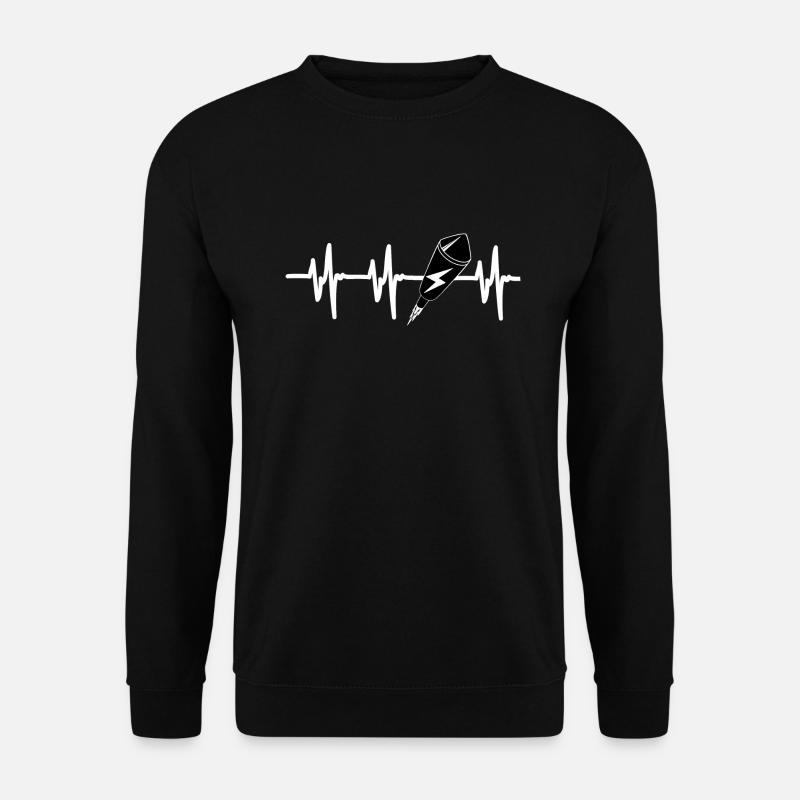 Heartbeat Silvester Rakete - Unisex Pullover - Schwarz