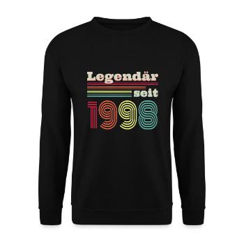 LEGENDÄR SEIT 1998 RETRO 23. GEBURTSTAG GESCHENK - Unisex Pullover - Schwarz - Vorne - Alina (178cm) & Michal (187cm)