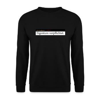 Grundgesetz - Artikel 14 - Unisex Pullover - Schwarz - Vorne - Alina (178cm) & Michal (187cm)