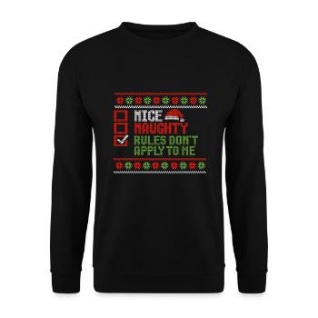 Christmas Xmas Saying Humor Funny Witty - Unisex Sweatshirt - black - Front - Alina (178cm) & Michal (187cm)