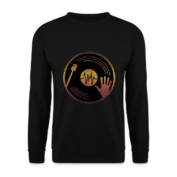 Record DJ Retro Vinyl Music Lover Analog - Unisex Sweatshirt - black - Front - Alina (178cm) & Michal (187cm)