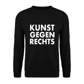 Art against the Right - Unisex Sweatshirt - black - Front - Alina (178cm) & Michal (187cm)