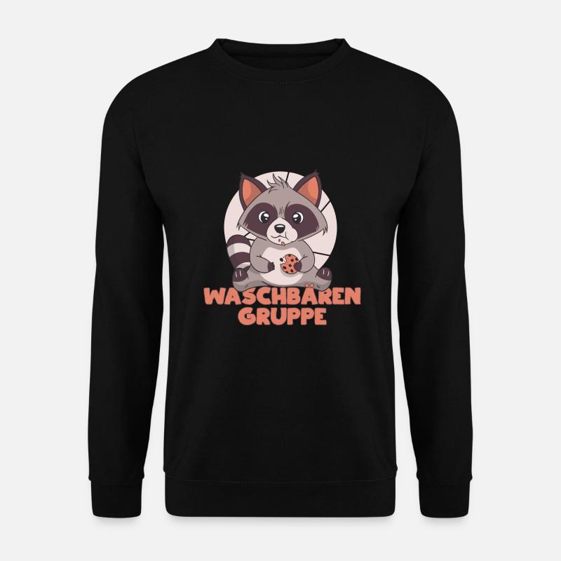 Waschbären Gruppe Kindergarten - Unisex Pullover - Schwarz