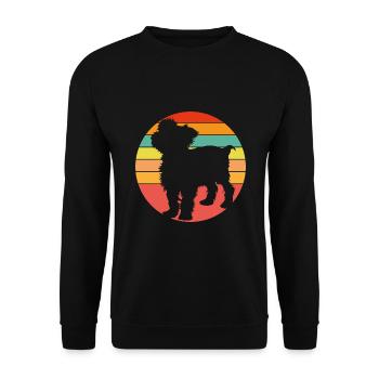 Yorkie Yorkshire Terrier Silhouette sur la roue chromatique - Sweat-shirt Unisexe - noir - Devant - Alina (178cm) & Michal (187cm)