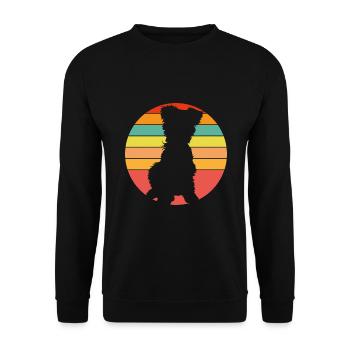 Yorkie Yorkshire Terrier Silhouette sur la roue chromatique - Sweat-shirt Unisexe - noir - Devant - Alina (178cm) & Michal (187cm)