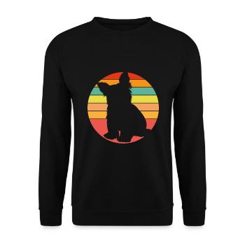 Yorkie Yorkshire Terrier Silhouette sur la roue chromatique - Sweat-shirt Unisexe - noir - Devant - Alina (178cm) & Michal (187cm)