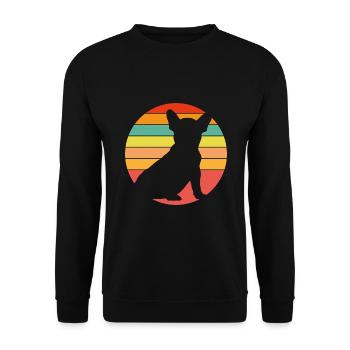 Frenchie Französische Bulldogge im Farbkreis - Unisex Pullover - Schwarz - Vorne - Alina (178cm) & Michal (187cm)