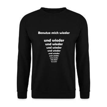 Nachhaltig, Ökologisch, Wiederverwendbar - Unisex Pullover - Schwarz - Vorne - Alina (178cm) & Michal (187cm)