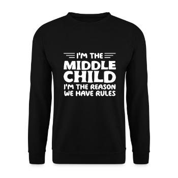 Familie Kinder Geschwister Lustig Geschenkidee - Unisex Pullover - Schwarz - Vorne - Alina (178cm) & Michal (187cm)