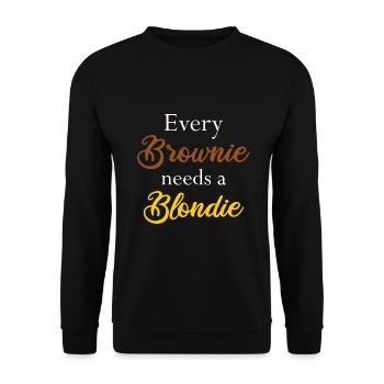 Every Brownie needs a Blondie cheveux couleur cadeau - Sweat-shirt Unisexe - noir - Devant - Alina (178cm) & Michal (187cm)