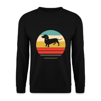 Retro teckel cadeau - Sweat-shirt Unisexe - noir - Devant - Alina (178cm) & Michal (187cm)