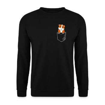 Meerschweinchen - Unisex Pullover - Schwarz - Vorne - Alina (178cm) & Michal (187cm)