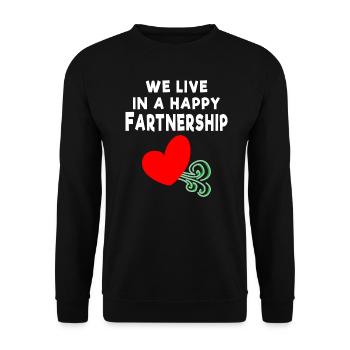 Furzen Geschenk Furzer Shirt Furz Beziehung - Unisex Pullover - Schwarz - Vorne - Alina (178cm) & Michal (187cm)
