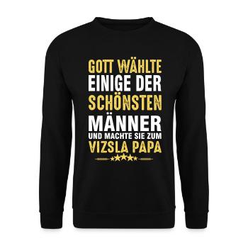 Vizsla Papa - Unisex Pullover - Schwarz - Vorne - Alina (178cm) & Michal (187cm)