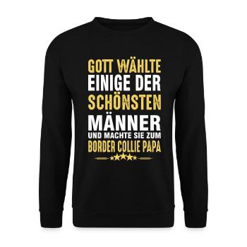 Border Collie Papa - Unisex Pullover - Schwarz - Vorne - Alina (178cm) & Michal (187cm)