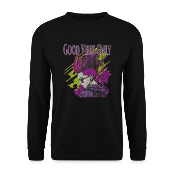 Good Vibes Only - Unisex Pullover - Schwarz - Vorne - Alina (178cm) & Michal (187cm)