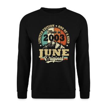 Cadeau D'anniversaire Juin 2003 Vintage Rétro - Sweat-shirt Unisexe - noir - Devant - Alina (178cm) & Michal (187cm)