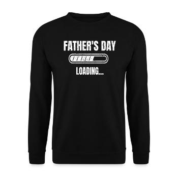 Vatertag Papa Geschenkidee Father's Day Loading - Unisex Pullover - Schwarz - Vorne - Alina (178cm) & Michal (187cm)