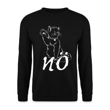 Heute nicht Nö Katze Geschenk - Unisex Pullover - Schwarz - Vorne - Alina (178cm) & Michal (187cm)