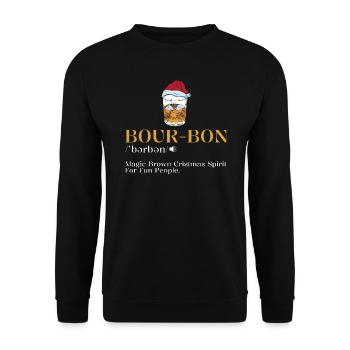 Noël Noël Humour Whisky Bourbon Définition - Sweat-shirt Unisexe - noir - Devant - Alina (178cm) & Michal (187cm)