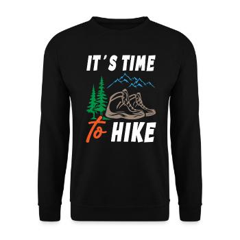 Its Time to Hike - Unisex Sweatshirt - black - Front - Alina (178cm) & Michal (187cm)