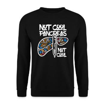 Pas cool Pancréas Pas cool - Chemise pour diabète de type 1 - Sweat-shirt Unisexe - noir - Devant - Alina (178cm) & Michal (187cm)