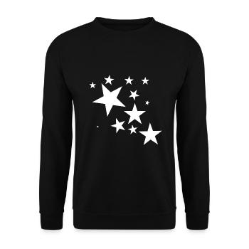 White star shooting star star pattern gift - Unisex Sweatshirt - black - Front - Alina (178cm) & Michal (187cm)