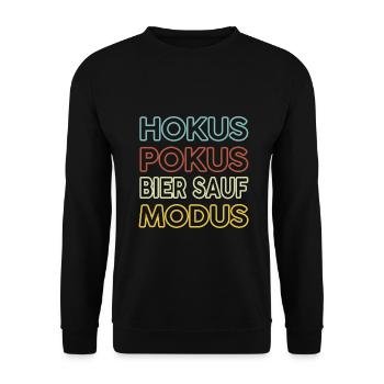 Hokus pokus bier sauf modus shirt - Unisex Pullover - Schwarz - Vorne - Alina (178cm) & Michal (187cm)