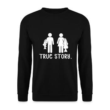 Pêcheur Couple pêche idée cadeau humour histoire vraie - Sweat-shirt Unisexe - noir - Devant - Alina (178cm) & Michal (187cm)
