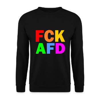 Fck afd - Unisex Pullover - Schwarz - Vorne - Alina (178cm) & Michal (187cm)