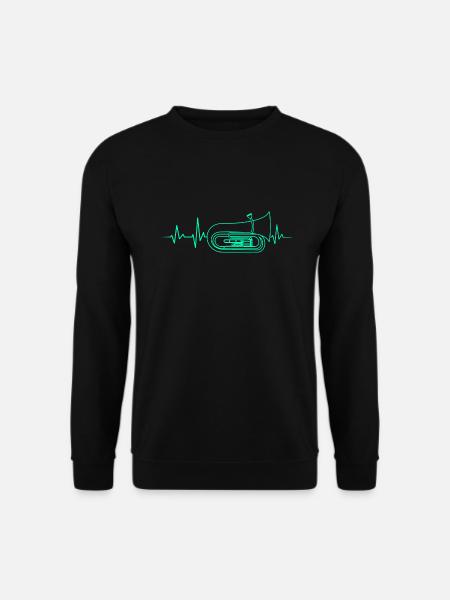 TUBA HEARTBEAT TUBA PLAYER TUBA PLAYER CADEAU - Sweat-shirt Unisexe - noir