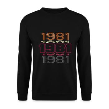 1981 Anniversaire Meilleure Soirée Disco Rétro - Sweat-shirt Unisexe - noir - Devant - Alina (178cm) & Michal (187cm)