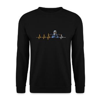 HEARTBEAT WELDING FUNNY WELDER GIFT - Unisex Sweatshirt - black - Front - Alina (178cm) & Michal (187cm)