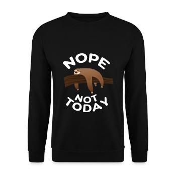 Nope Not Today - sloth - Unisex Sweatshirt - black - Front - Alina (178cm) & Michal (187cm)