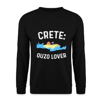 Crete Ouzo Lover - Unisex Pullover - Schwarz - Vorne - Alina (178cm) & Michal (187cm)