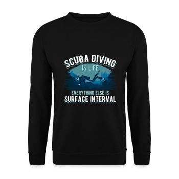 Scuba Diving Spruch Für Leidenschaftliche Taucher - Unisex Pullover - Schwarz - Vorne - Alina (178cm) & Michal (187cm)